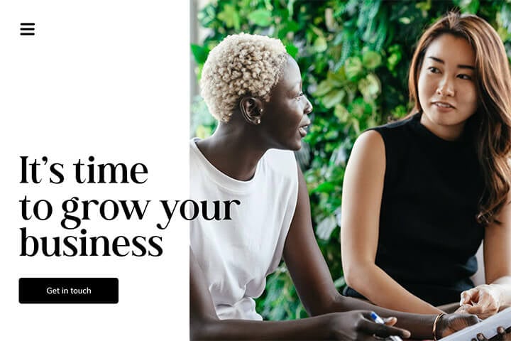 Banner showcasing a business website example