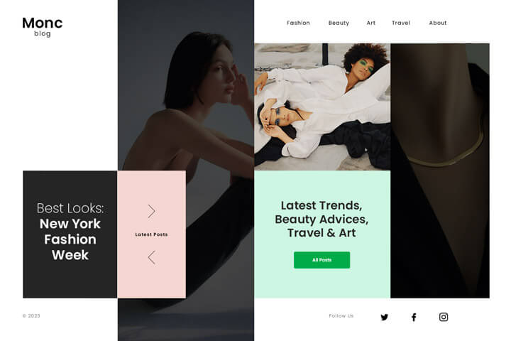 Banner showcasing a blog website example