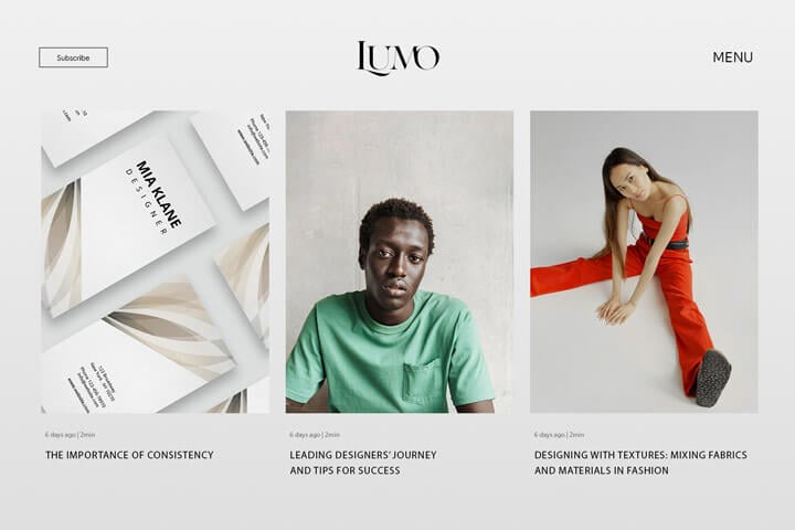 Banner showcasing a blog website example