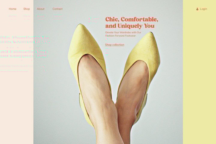 Banner showcasing an online store website example