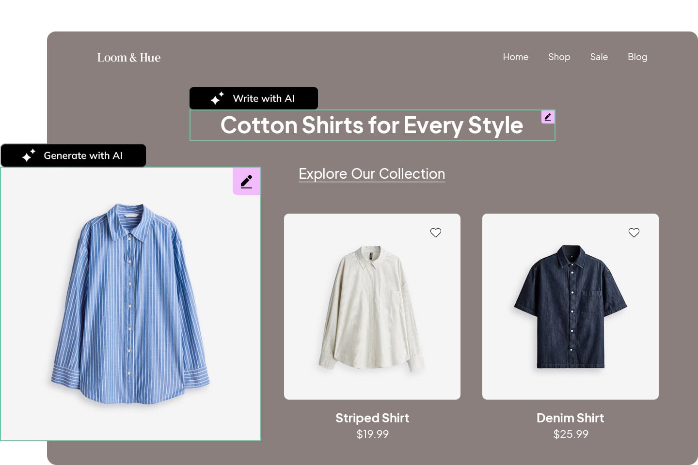 Product & store customization with AI