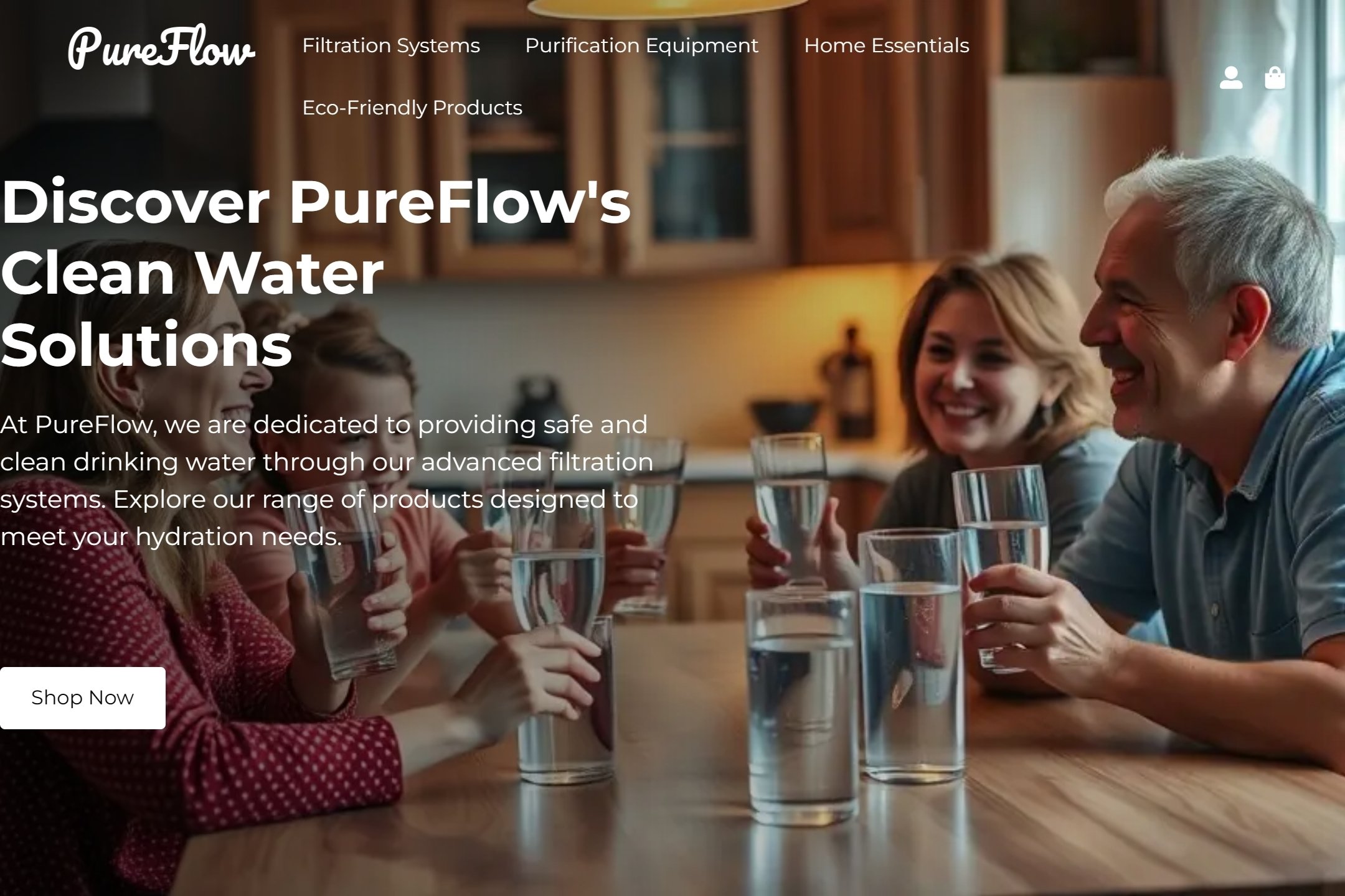 Water filtration and purification equipment supplier website template