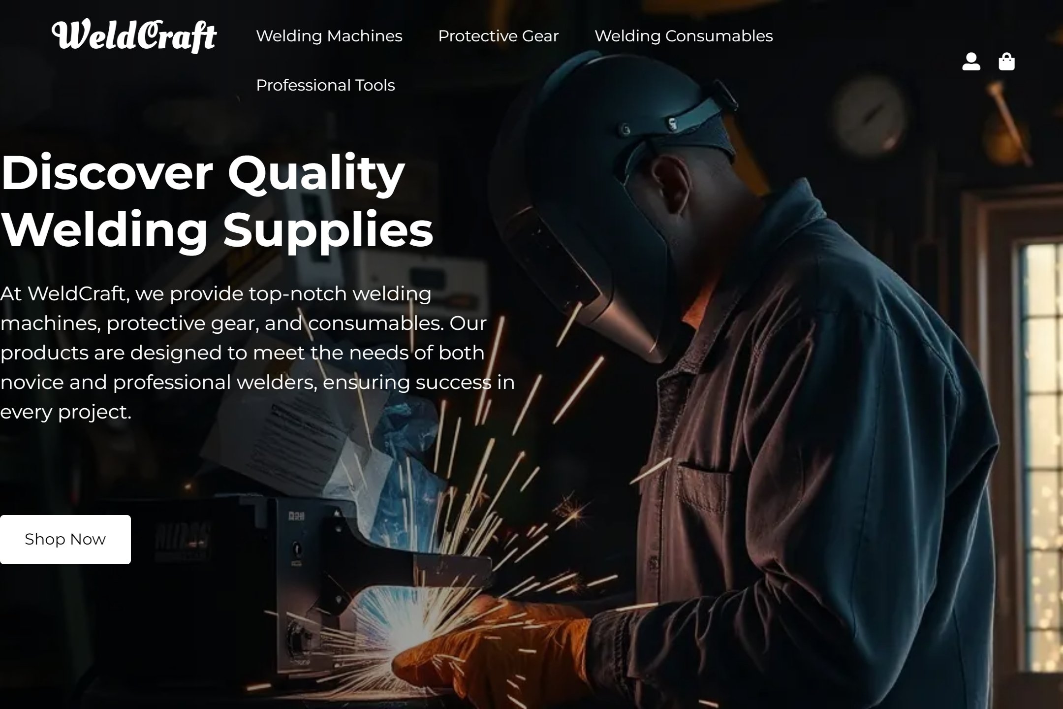Welding supply store website template