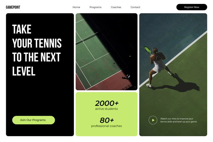 Banner showcasing a business website example