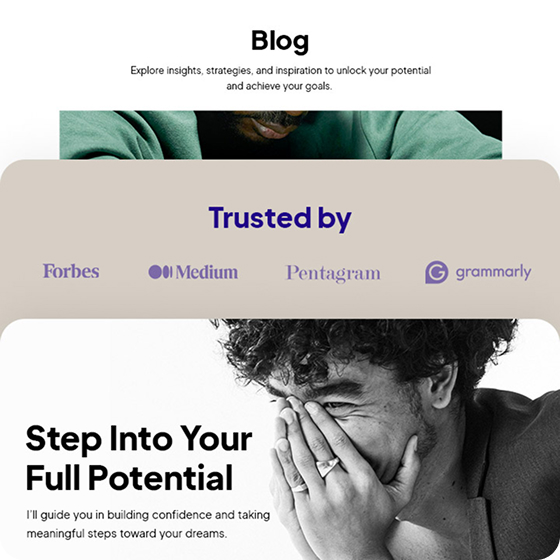 Banner showcasing a business website example