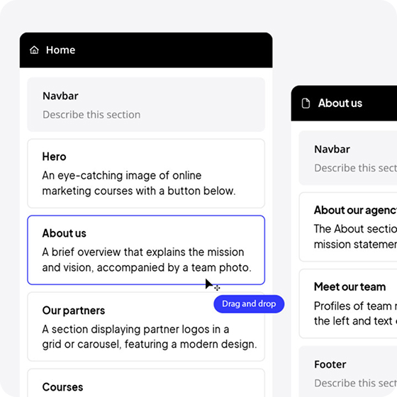 Banner showcasing a business website example
