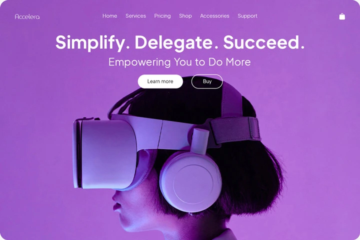 Banner showcasing a business website example