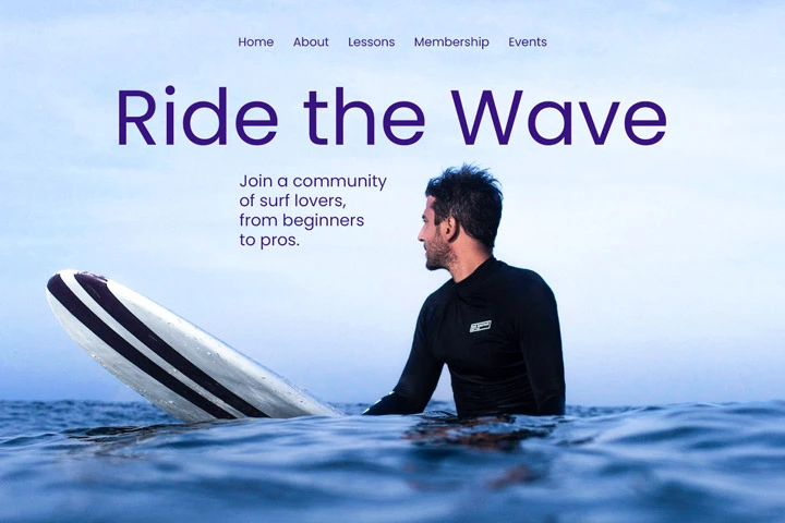 Banner showcasing a business website example